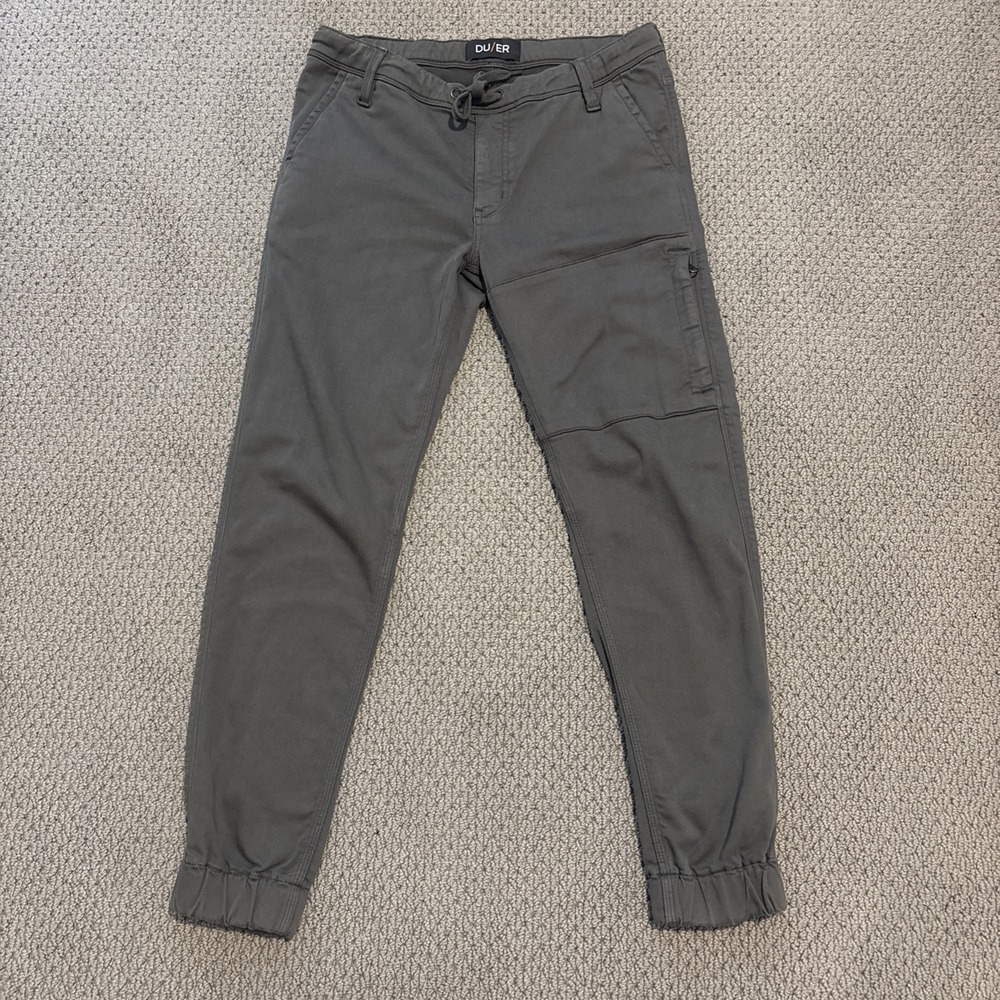DU/ER Duer No Sweat Slim Fit Jogger Pant Mens 32x29 Green Drawstring Athleisure